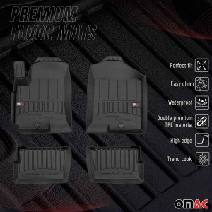 KIA Soul Floor Mat - Omac - Proline Premium TPE, 4 Pcs - Black - '10-'13